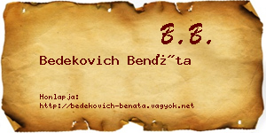 Bedekovich Benáta névjegykártya